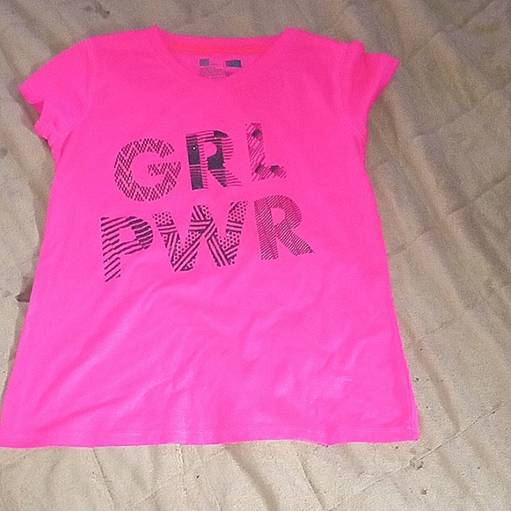 Hot pink girl power shirt